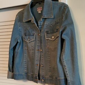 Bit & Bridle Blue Jean Jacket with Stud Accents
